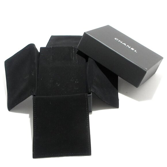 Auth CHANEL Coco - Orange Gold Clear Hardware Rhinestones Plastic Earrings - Picture 3 of 7